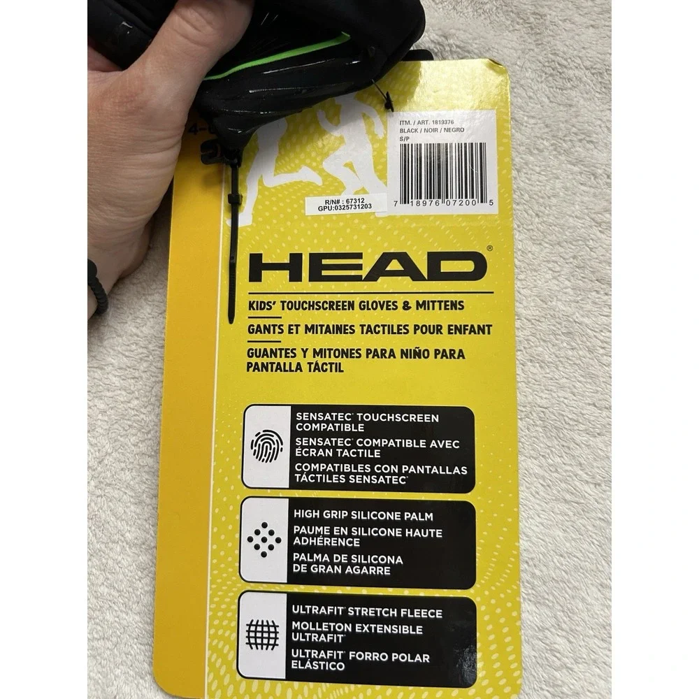 NWT HEAD black Winter kids gloves Size S #gloves #kids